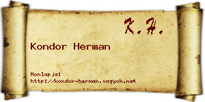 Kondor Herman névjegykártya