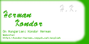 herman kondor business card